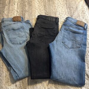American Eagle Outfitters Denim Jeans lot of 3 pairs 28x32